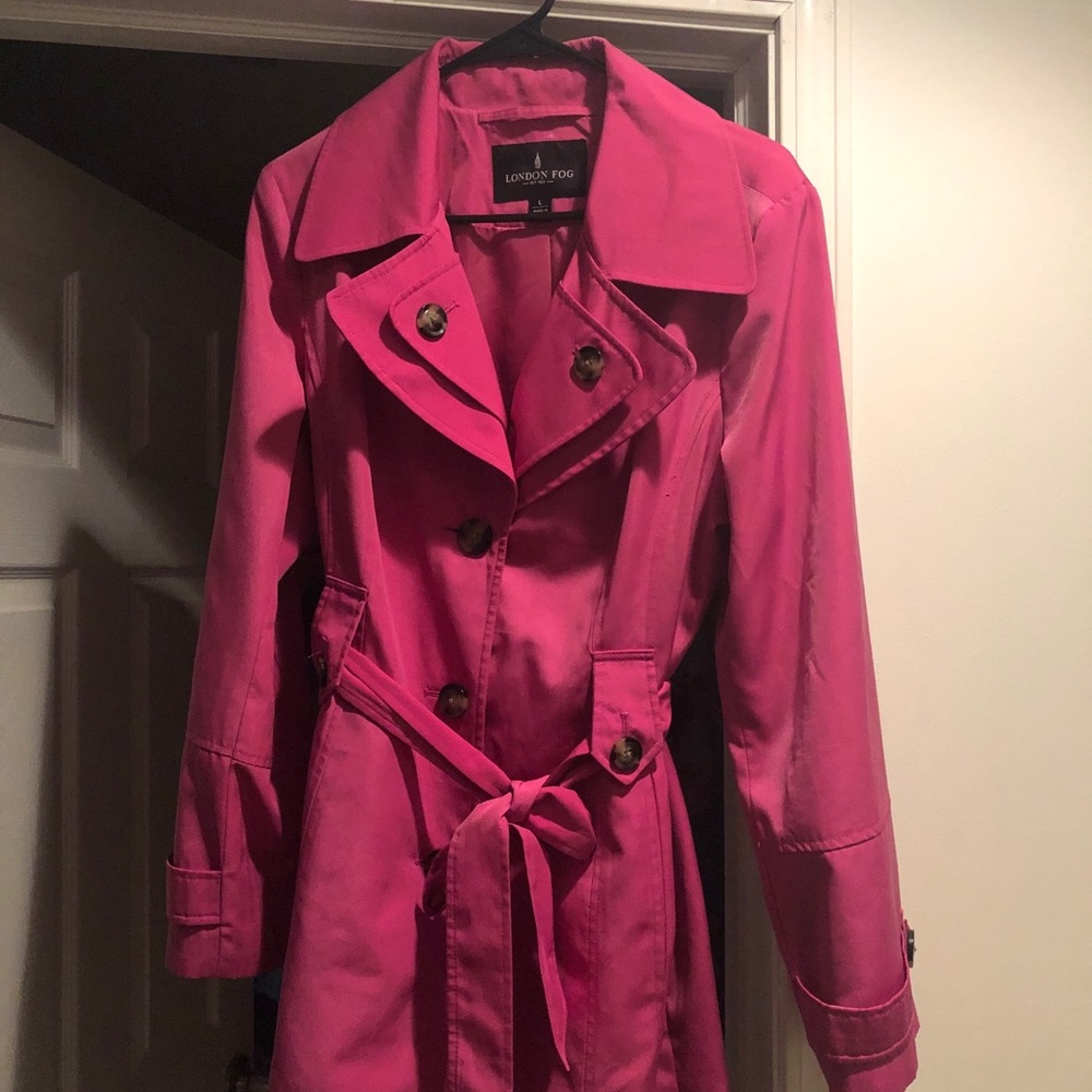 Pink London fog rain jacket